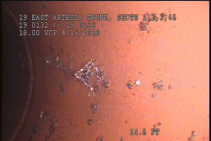 Deposits Attached Grease, 5 %of cross sectional area, from 08 to 04 o'clock, , within 8 inches of joint: YES, Start