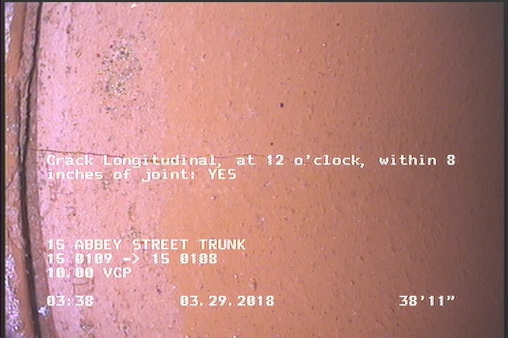 Crack Longitudinal, at 12 o'clock, within 8 inches of joint: YES