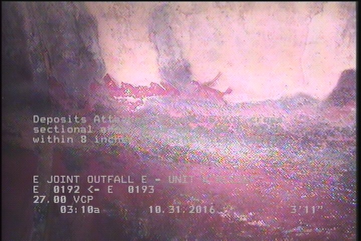 Deposits Attached Grease, 5 %of cross sectional area, from 03 to 09 o'clock, , within 8 inches of joint: YES, Start