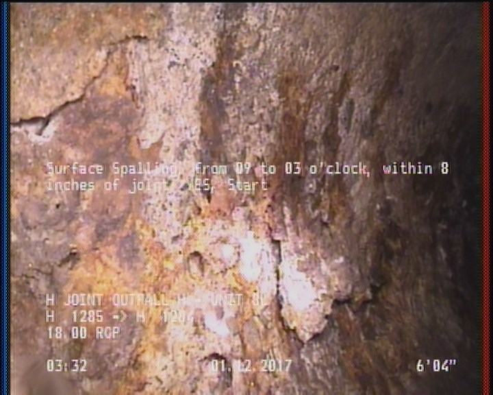 Surface Spalling, from 09 to 03 o'clock, within 8 inches of joint: YES, Start