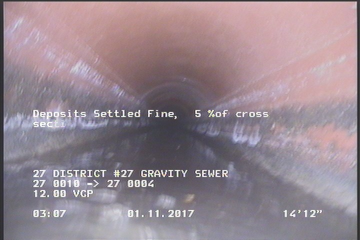 Deposits Settled Fine, 5 %of cross sectional area, at 06 o'clock, , within 8 inches of joint: NO, Start