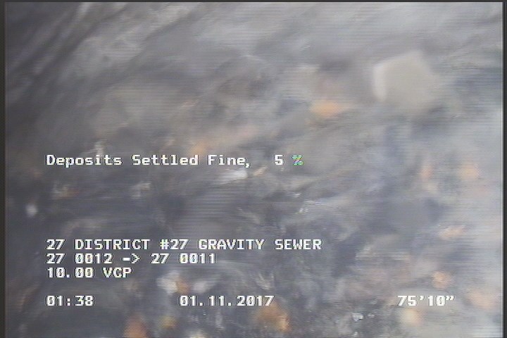 Deposits Settled Fine, 5 %of cross sectional area, at 06 o'clock, , within 8 inches of joint: YES, Start