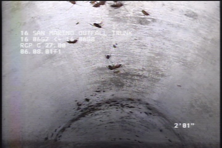 Downstream Manhole, Survey Begins - 10:13 AM