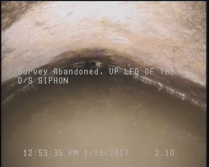 Survey Abandoned - UP LEG OF THE D/S SIPHON