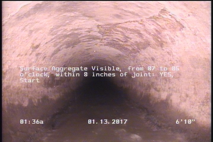 Surface Aggregate Visible, from 07 to 05 o'clock, within 8 inches of joint: YES, Start