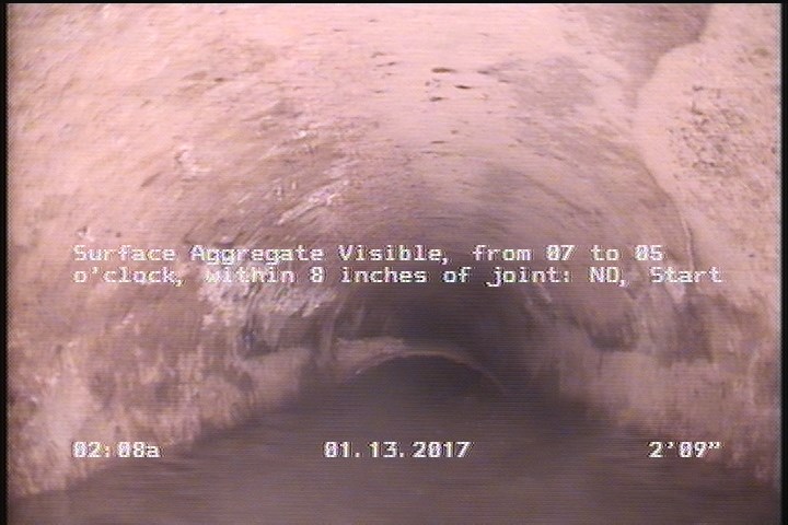 Surface Aggregate Visible, from 07 to 05 o'clock, within 8 inches of joint: NO, Start