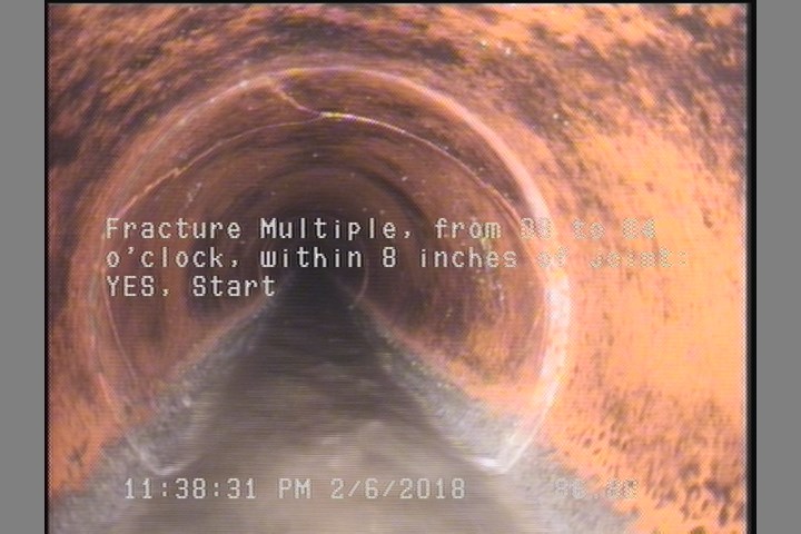 Fracture Multiple, from 08 to 04 o'clock, within 8 inches of joint: YES, Start