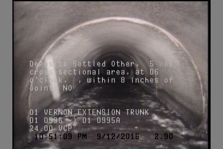 Deposits Settled Other, 5 %of cross sectional area, at 06 o'clock, , within 8 inches of joint: NO