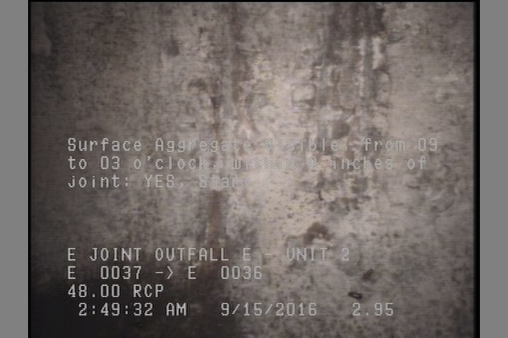 Surface Aggregate Visible, from 09 to 03 o'clock, within 8 inches of joint: YES, Start