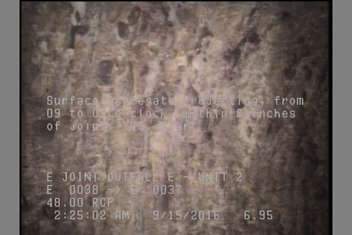 Surface Aggregate Projecting, from 09 to 03 o'clock, within 8 inches of joint: YES, Start