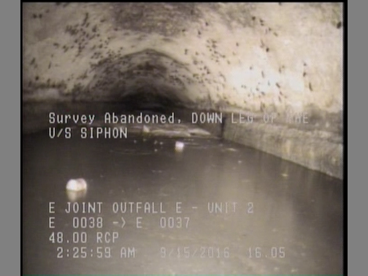 Survey Abandoned - DOWN LEG OF THE U/S SIPHON