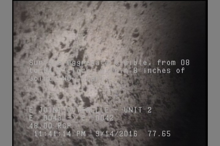 Surface Aggregate Visible, from 08 to 04 o'clock, within 8 inches of joint: NO, Start