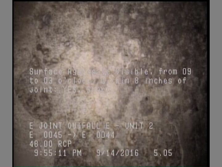 Surface Aggregate Visible, from 09 to 03 o'clock, within 8 inches of joint: YES, Start