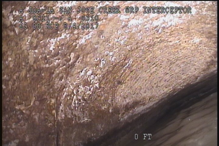 Surface Spalling, from 10 to 02 o'clock, within 8 inches of joint: YES, Start - BLISTERING,PEELING CONCRETE