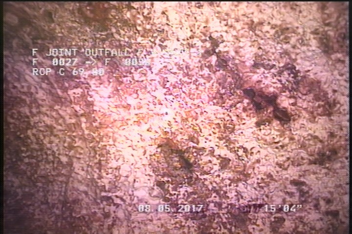 Surface Reinforcement Visible, from 10 to 11 o'clock, within 8 inches of joint: NO - CIRCUM REBAR UNDER MAG COAT