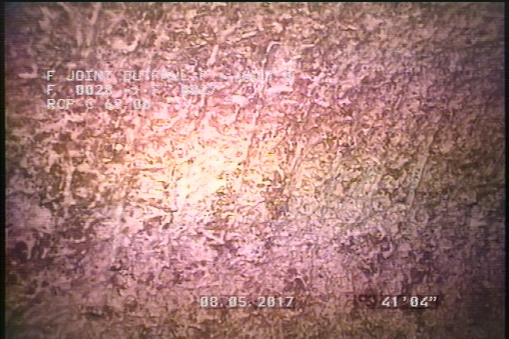 Surface Reinforcement Visible, from 11 to 01 o'clock, within 8 inches of joint: YES, Start - CIRCUM REBAR UNDER MAG SPORATIC