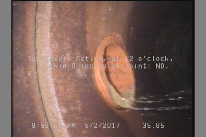 Tap Saddle Active, at 12 o'clock, -, within 8 inches of joint: NO, 4"