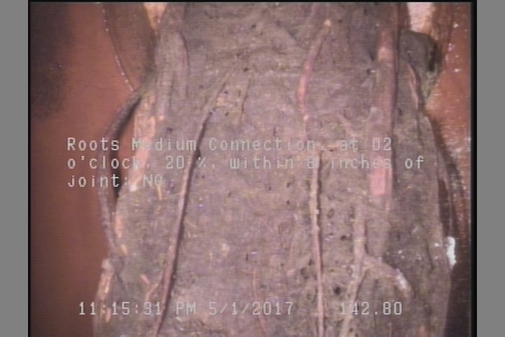 Roots Medium Connection, from 03 to 04 o'clock, 10 %, within 8 inches of joint: YES