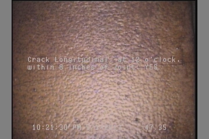 Crack Longitudinal, at 12 o'clock, within 8 inches of joint: YES