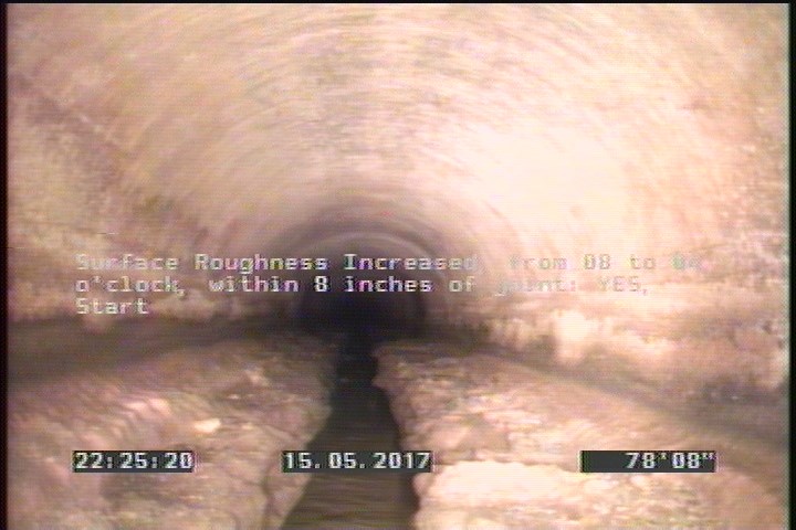 Surface Roughness Increased, from 08 to 04 o'clock, within 8 inches of joint: YES, Start