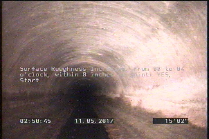 Surface Roughness Increased, from 08 to 04 o'clock, within 8 inches of joint: YES, Start