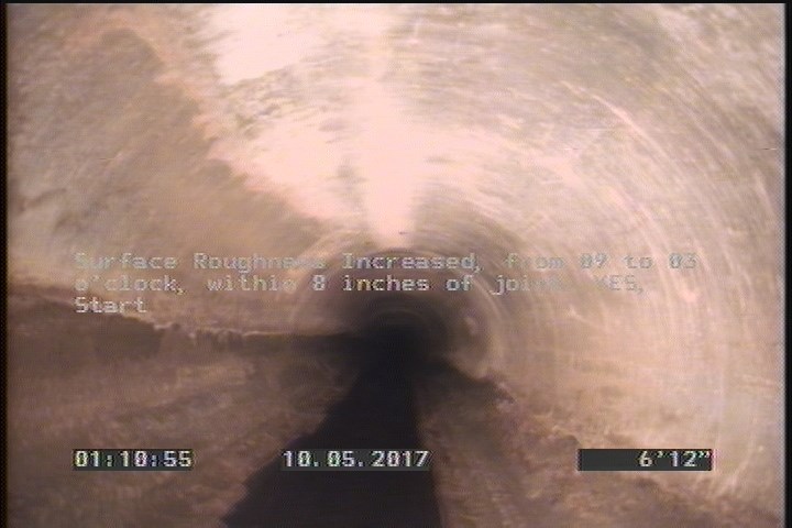 Surface Roughness Increased, from 09 to 03 o'clock, within 8 inches of joint: YES, Start