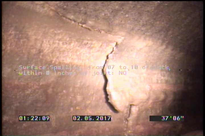 Surface Spalling, from 07 to 10 o'clock, within 8 inches of joint: NO