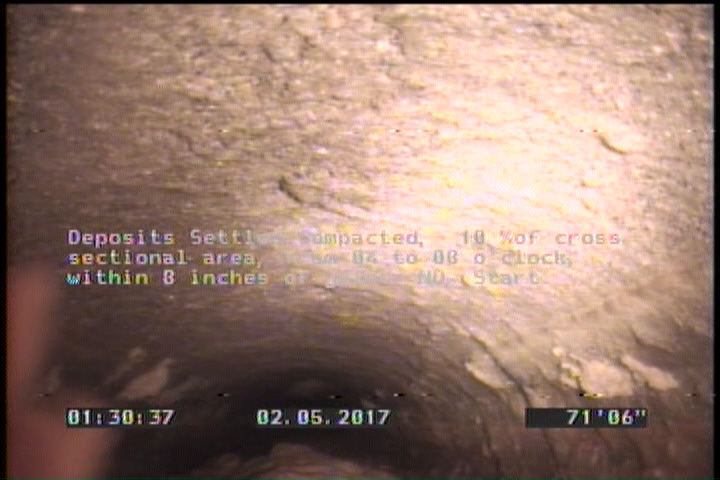 Deposits Settled Compacted, 10 %of cross sectional area, from 04 to 08 o'clock, , within 8 inches of joint: NO, Start