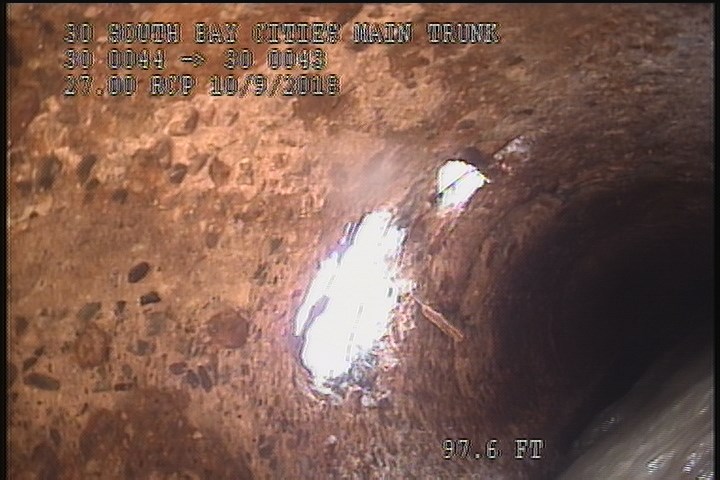 Surface Missing Wall, from 10 to 12 o'clock, within 8 inches of joint: YES - ONE LARGER HOLE, ONE SMALLER HOLE