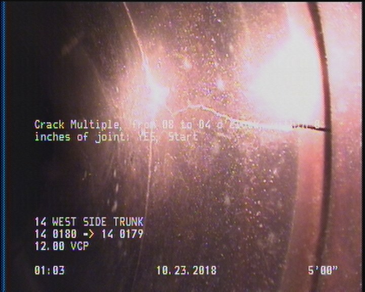 Crack Multiple, from 08 to 04 o'clock, within 8 inches of joint: YES, Start