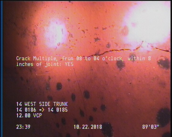 Crack Multiple, from 08 to 04 o'clock, within 8 inches of joint: YES