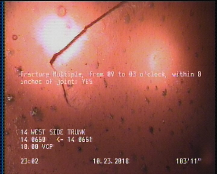 Fracture Multiple, from 09 to 03 o'clock, within 8 inches of joint: YES