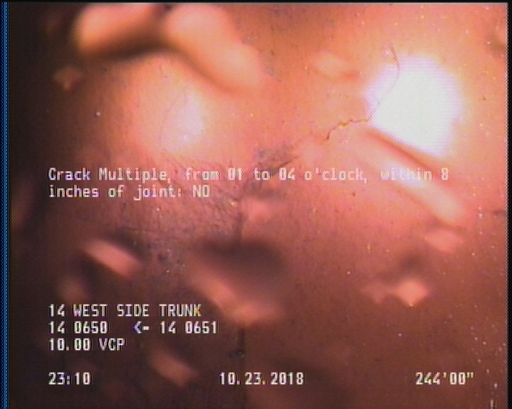 Crack Multiple, from 01 to 04 o'clock, within 8 inches of joint: NO