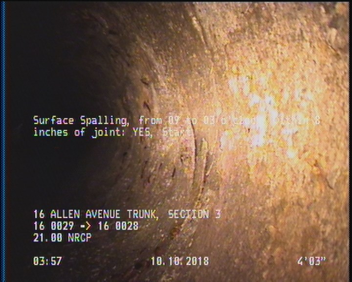 Surface Spalling, from 09 to 03 o'clock, within 8 inches of joint: YES, Start