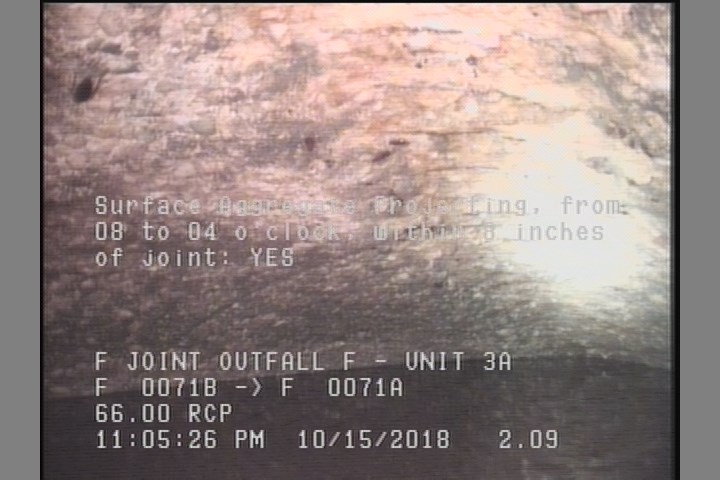 Surface Aggregate Projecting, from 08 to 04 o'clock, within 8 inches of joint: YES