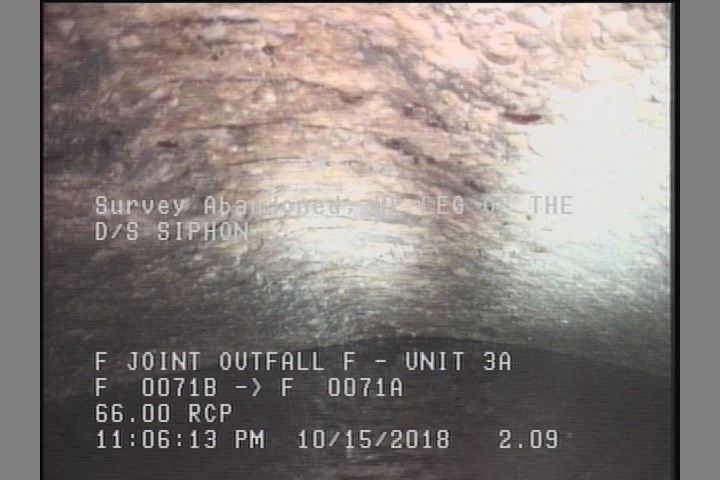 Survey Abandoned - UP LEG OF THE D/S SIPHON
