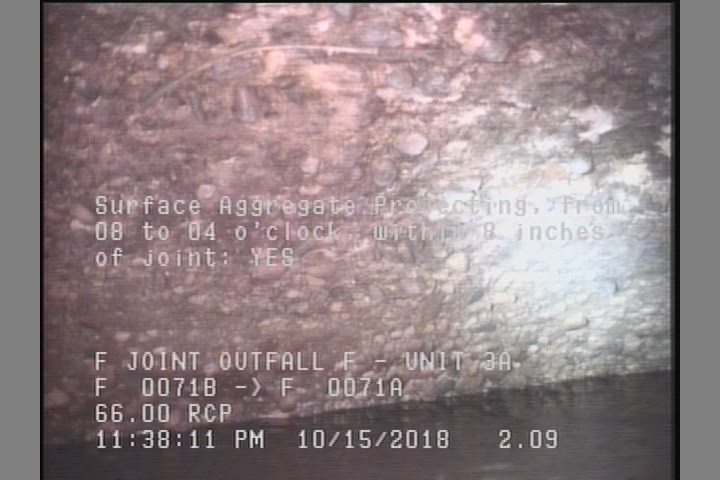 Surface Aggregate Projecting, from 08 to 04 o'clock, within 8 inches of joint: YES