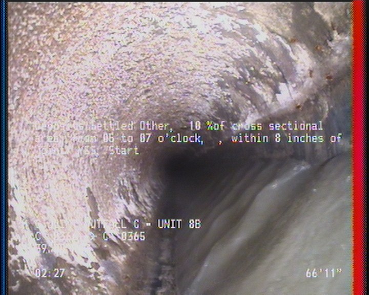 Deposits Settled Other, 15 %of cross sectional area, from 05 to 07 o'clock, , within 8 inches of joint: YES, Start