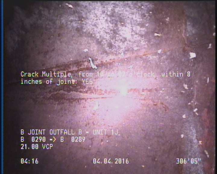 Crack Multiple, from 10 to 02 o'clock, within 8 inches of joint: YES
