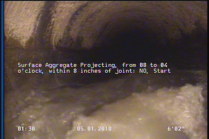 Surface Aggregate Projecting, from 08 to 04 o'clock, within 8 inches of joint: NO, Start