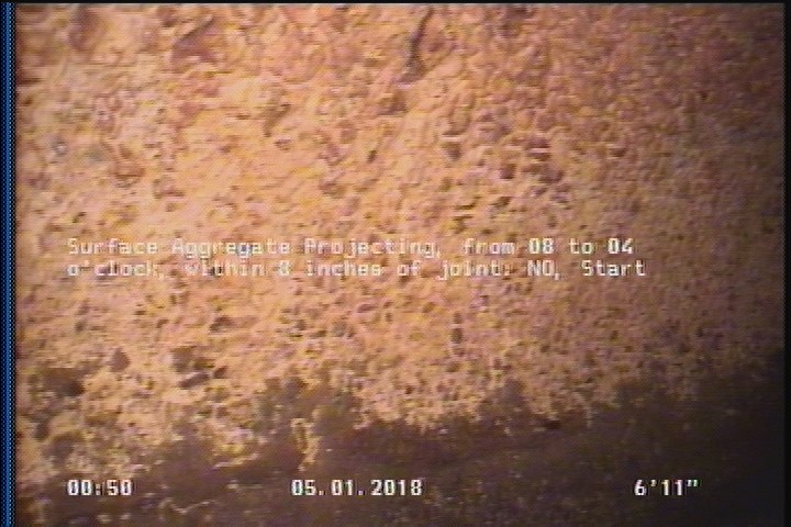 Surface Aggregate Projecting, from 08 to 04 o'clock, within 8 inches of joint: NO, Start
