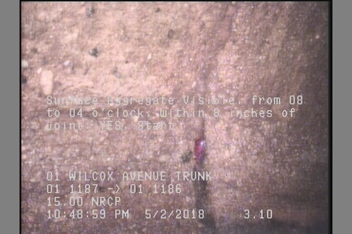 Surface Aggregate Visible, from 08 to 04 o'clock, within 8 inches of joint: YES, Start