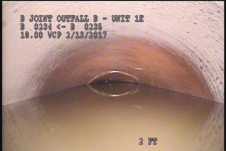 Downstream Manhole, Survey Begins - 2:07 PM