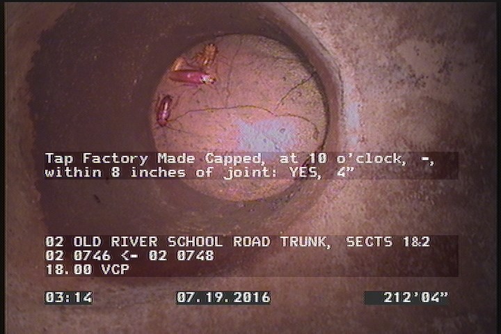 Tap Factory Made Capped, at 10 o'clock, -, within 8 inches of joint: YES, 4"