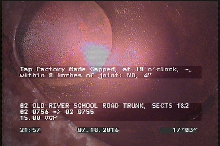 Tap Factory Made Capped, at 10 o'clock, -, within 8 inches of joint: NO, 4"