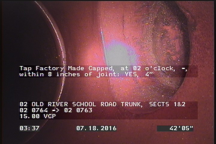Tap Factory Made Capped, at 02 o'clock, -, within 8 inches of joint: YES, 4"