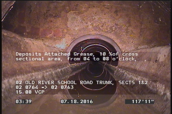 Deposits Attached Grease, 10 %of cross sectional area, from 04 to 08 o'clock, , within 8 inches of joint: NO, Finish