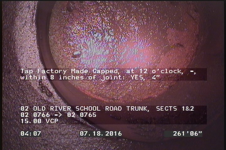 Tap Factory Made Capped, at 12 o'clock, -, within 8 inches of joint: YES, 4"