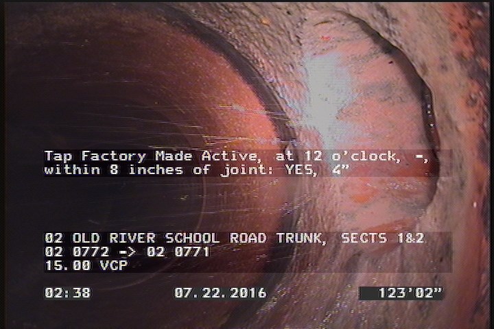 Tap Factory Made Active, at 12 o'clock, -, within 8 inches of joint: YES, 4"