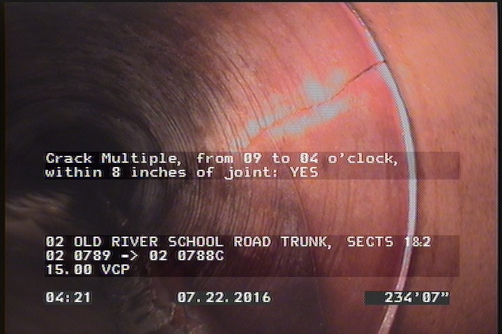 Crack Multiple, from 09 to 04 o'clock, within 8 inches of joint: YES